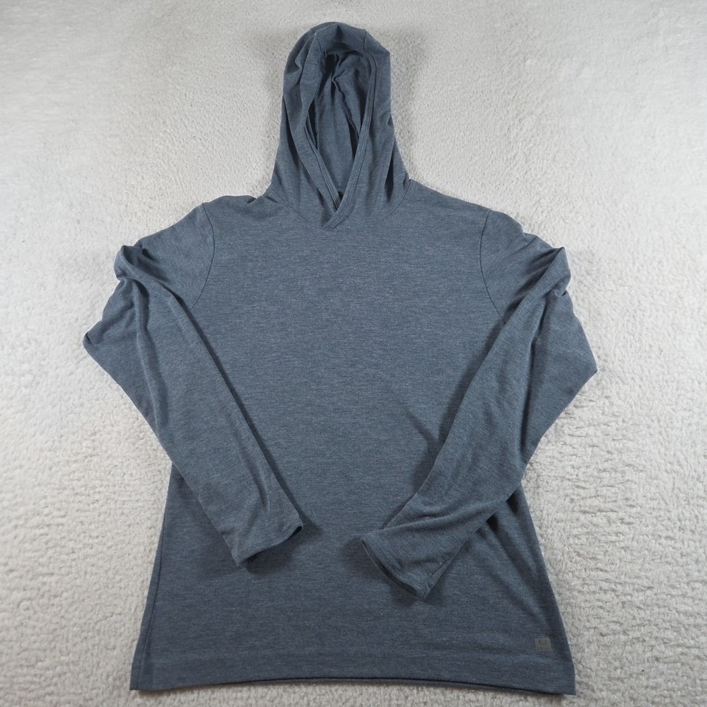 Huk Shirt Mens Size Medium Blue Long Sleeve Lightweight Hooded Performance